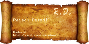 Reisch Dezső névjegykártya